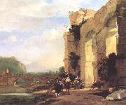 ASSELYN, Jan Italian Landscape with the Ruins of a Roman Bridge and Aqueduct cc France oil painting reproduction